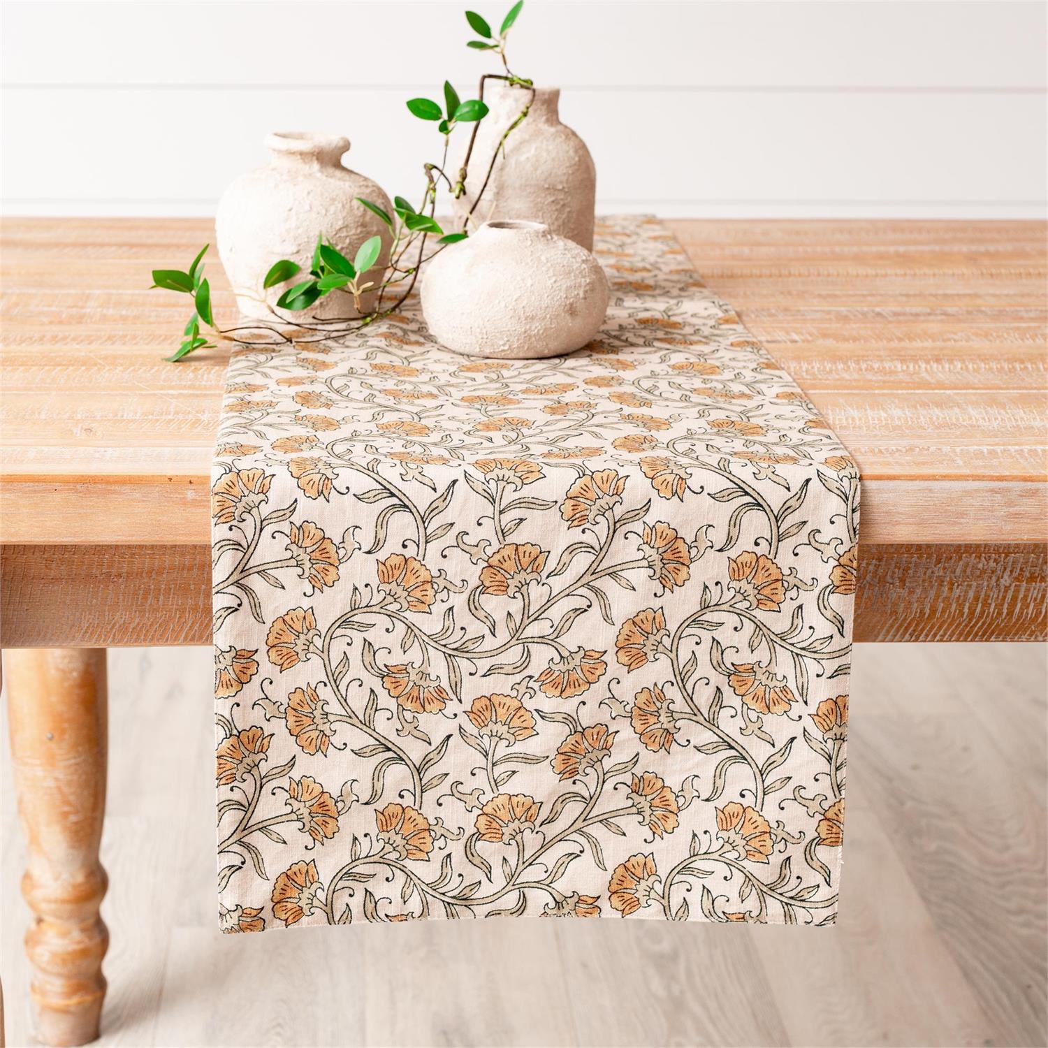 Block Print Floral Table Runner - Image 3