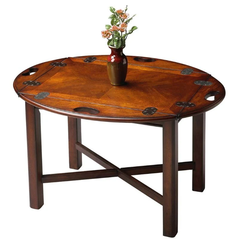 Carlisle Oval Wood Coffee Table- Cherry by Butler Specialty - Image 3