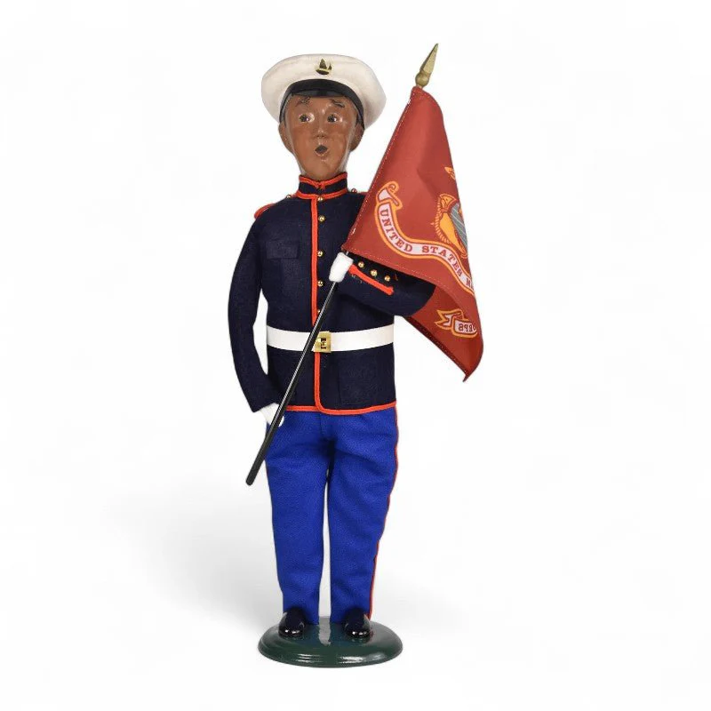 Byers’ Choice African American Marine Man Caroler – Military Collection