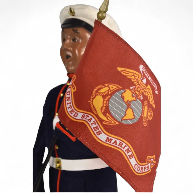 Byers’ Choice African American Marine Man Caroler – Military Collection - Image 2