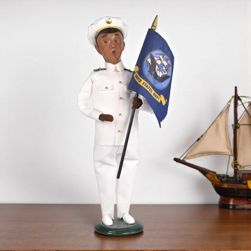 Byers’ Choice African American Navy Man Caroler – Military Collection - Image 3