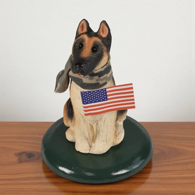 Byers’ Choice German Shepherd Dog with Flag - Image 3