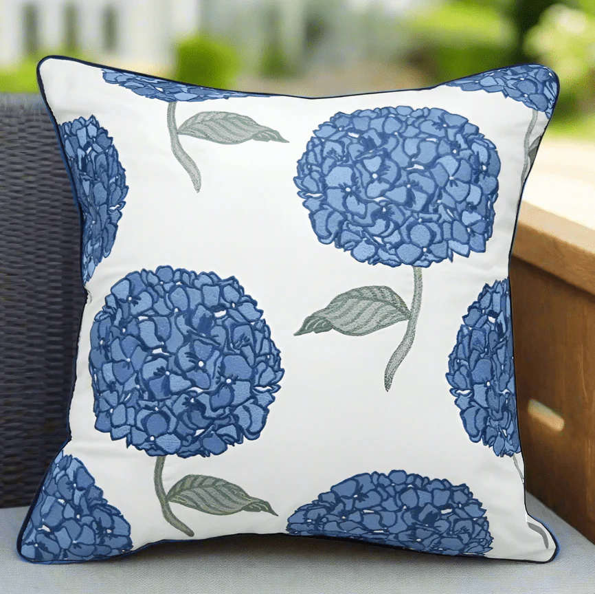 Hydrangea Coastal Indoor Outdoor Pillow - Image 3