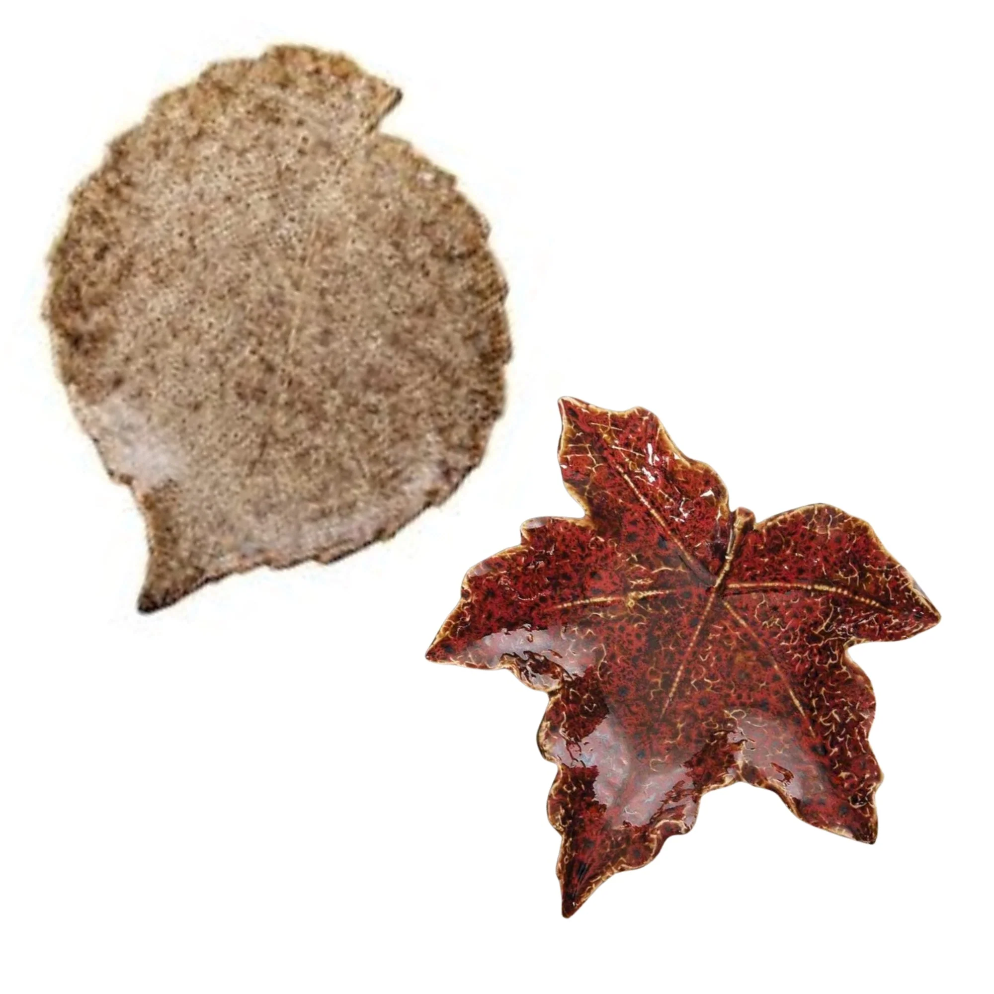 Autumn Red Leaf Plate - Stoneware - Image 4