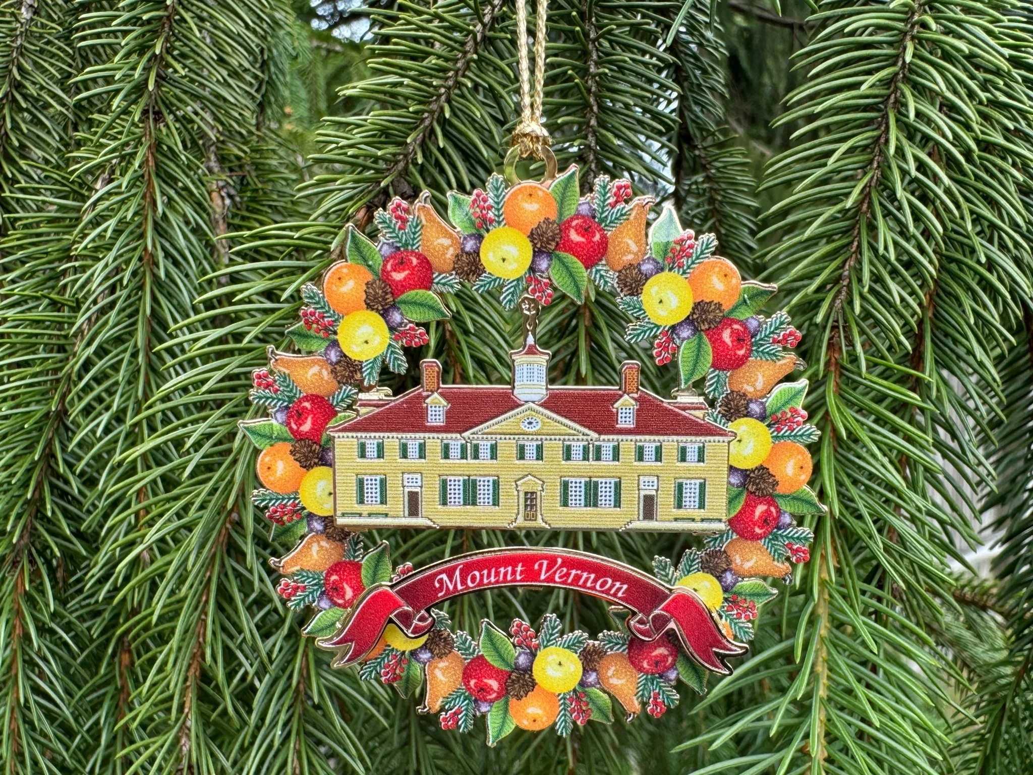 Mount Vernon Fruit Wreath Ornament - Image 3