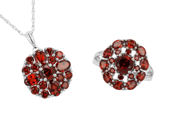 Garnet Cluster Necklace - Image 2