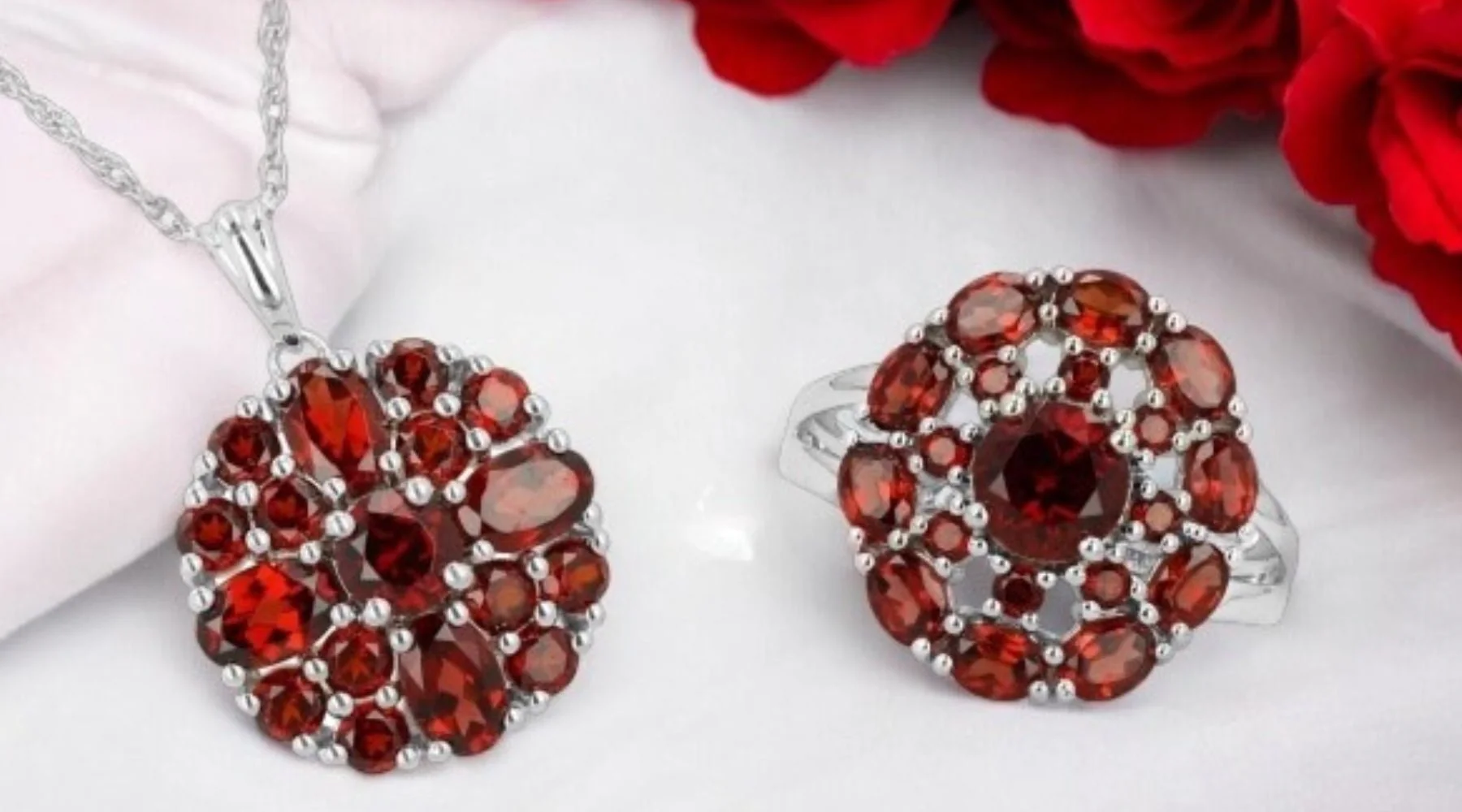 Garnet Cluster Necklace - Image 4