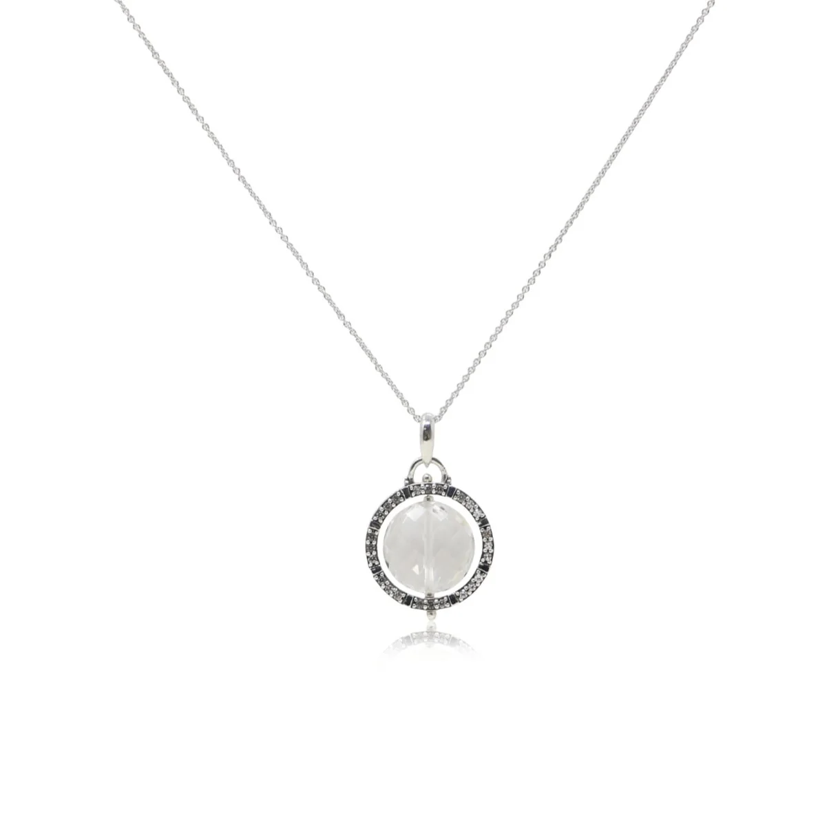 Crystal and Topaz Sterling Silver Reflector Pendant - Image 3