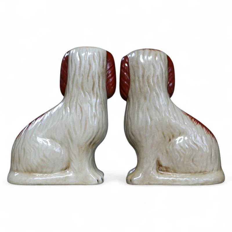 Staffordshire Dog Pair – Brown and White - Image 3