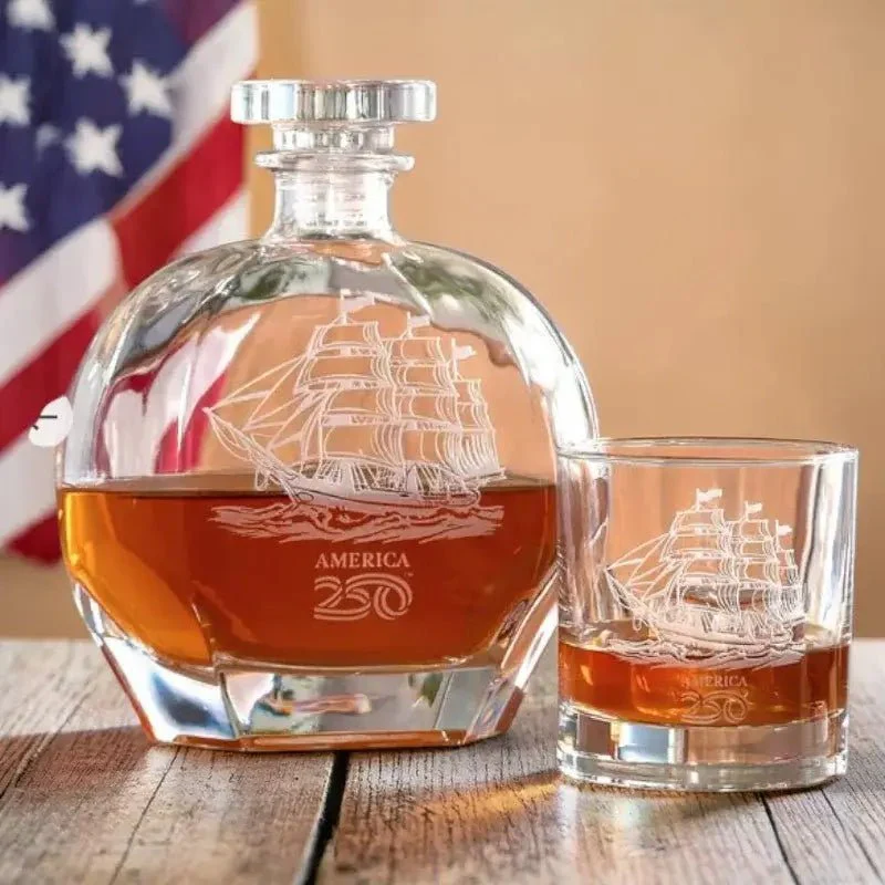 Decanter Whiskey Tall Ship America 250  23oz
