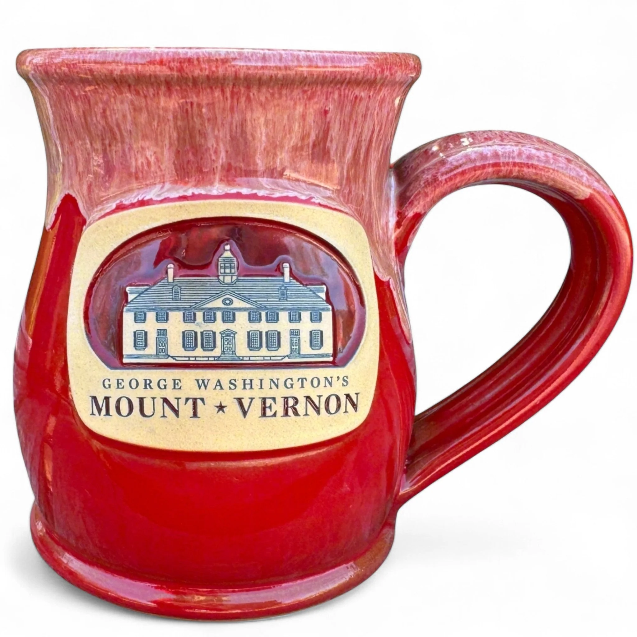 Red Mount Vernon Tall Belly Mug - Made In USA