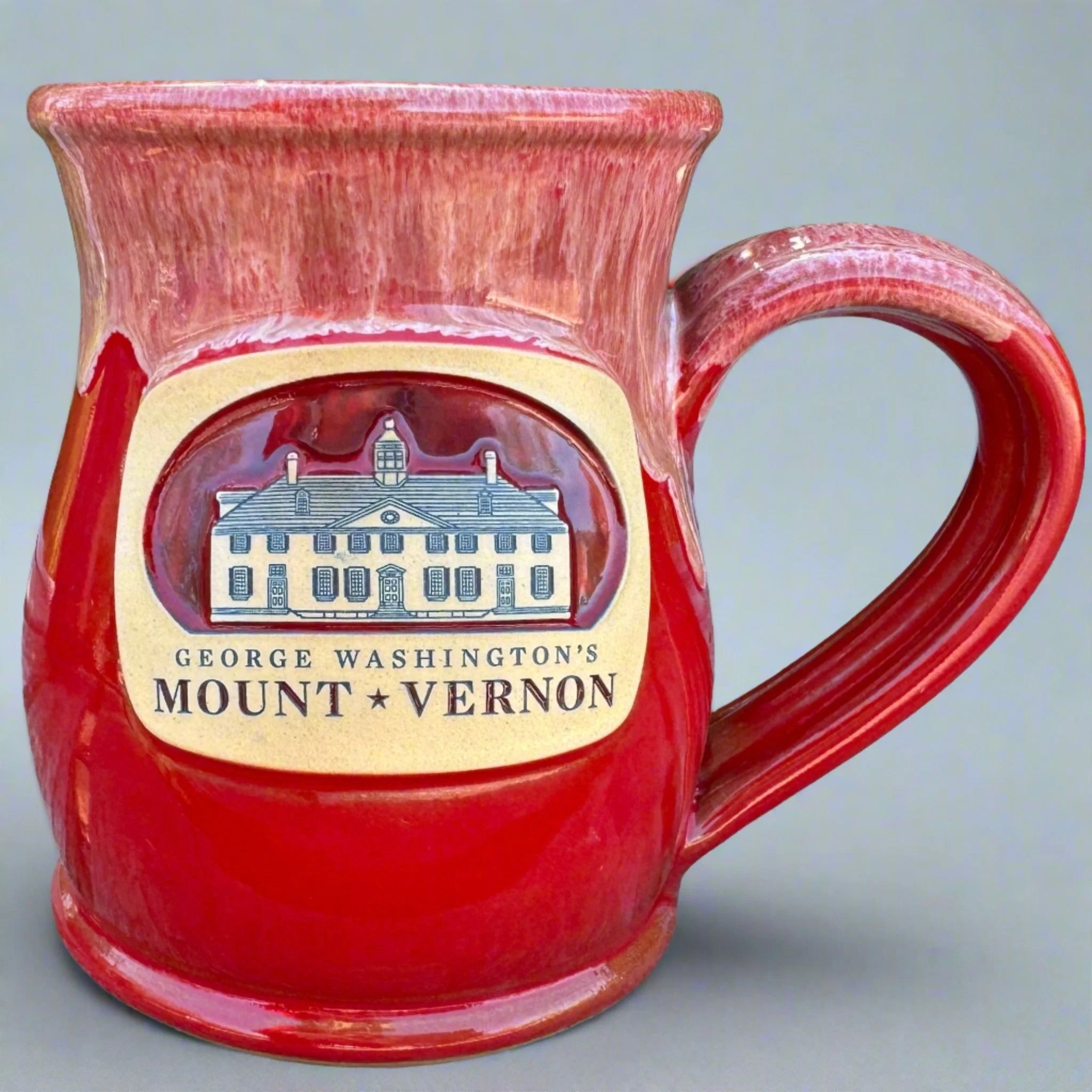 Red Mount Vernon Tall Belly Mug - Made In USA - Image 3