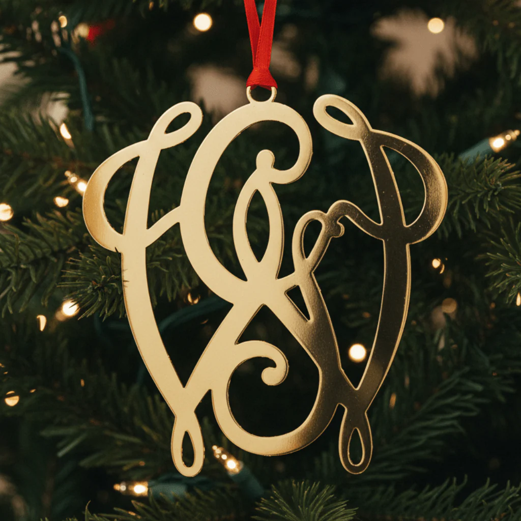 George Washington GW Cypher Brass Ornament