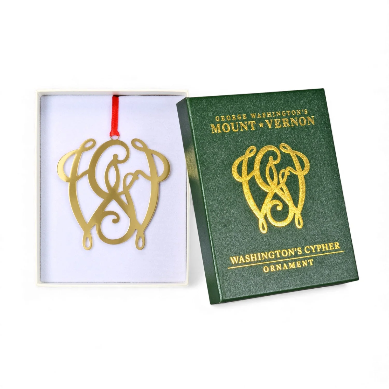 George Washington GW Cypher Brass Ornament - Image 3