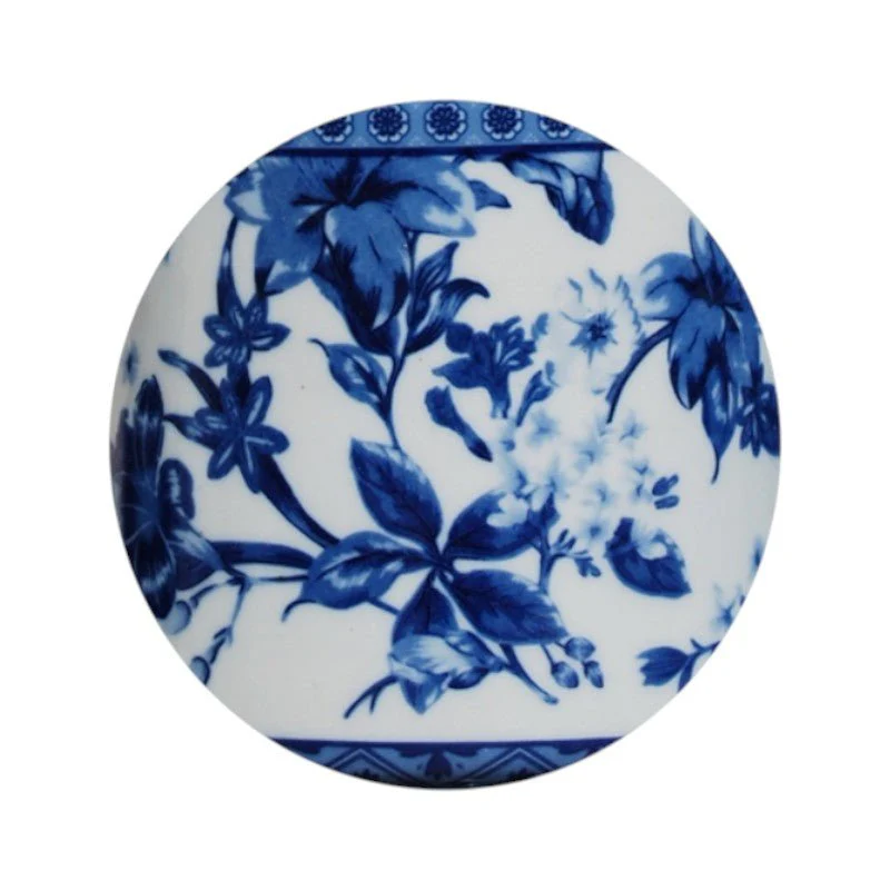 Blue & White Flower Lamp – Crystal Base - Image 3