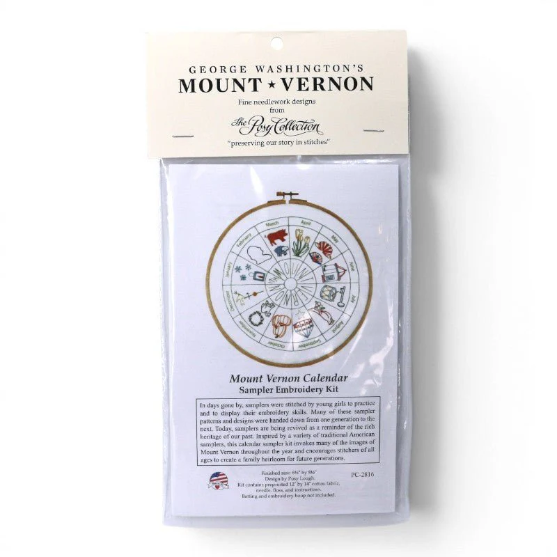 Mount Vernon Calendar Sampler Embroidery Kit - Image 2