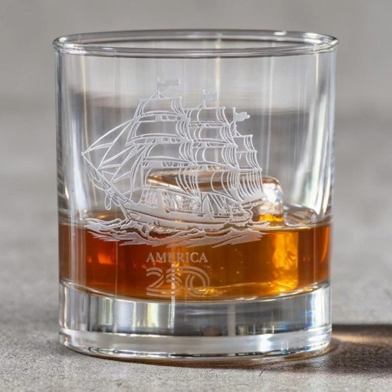Glass Whiskey Tall Ship America 250