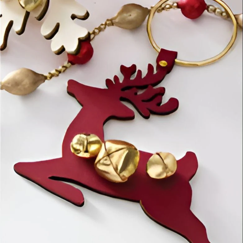 Deer Hanger With Bells - Assorted Colors - Image 2
