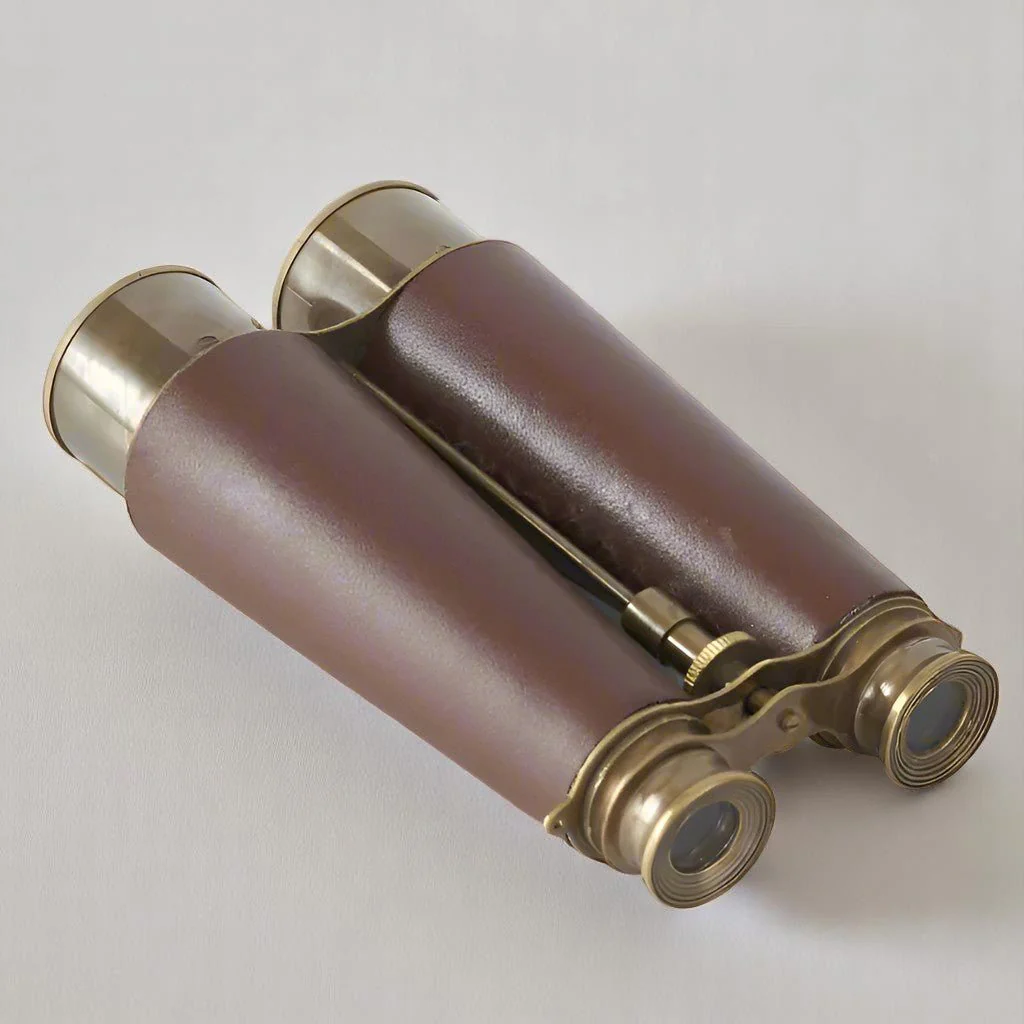 Brass and Brown Vegan Leather Binoculars - Image 4