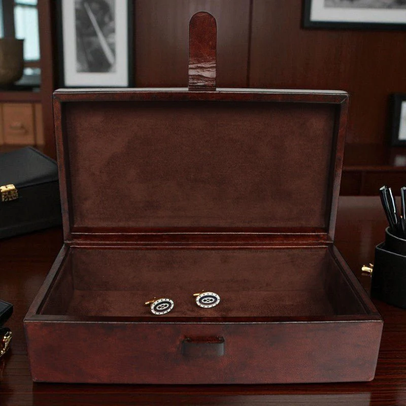 Brown Leather Suede Box- Assorted Sizes - Image 3