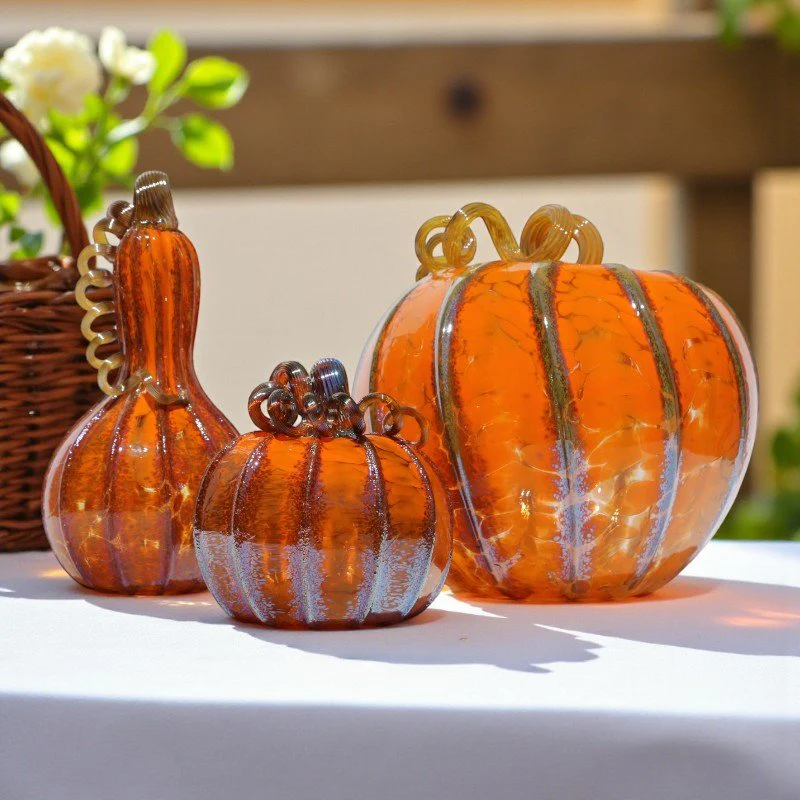 Luke Adams Maple Glaze Glass Pumpkins- Assorted Sizes - Image 3