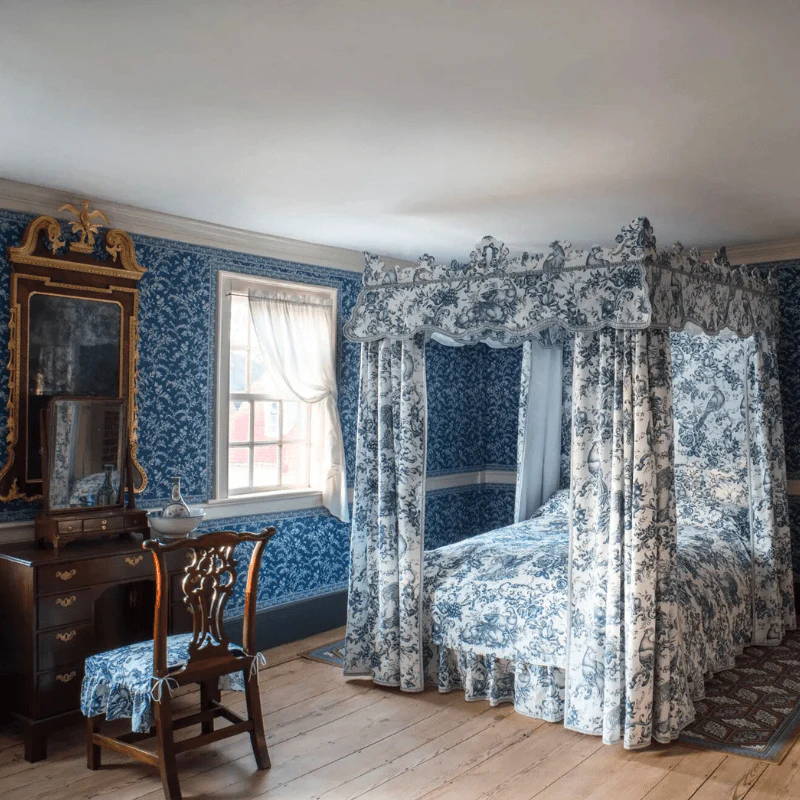 Blue Room Cotton Throw – Mount Vernon Collection - Image 3