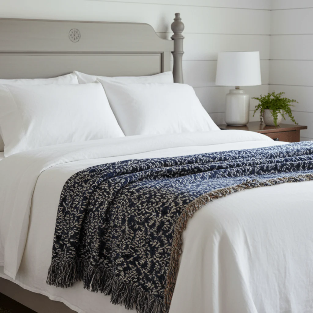 Blue Room Cotton Throw – Mount Vernon Collection - Image 4