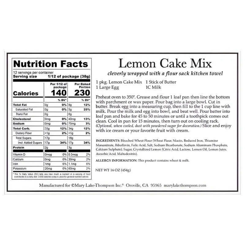 Mount Vernon Lemon Cake Mix - Image 3
