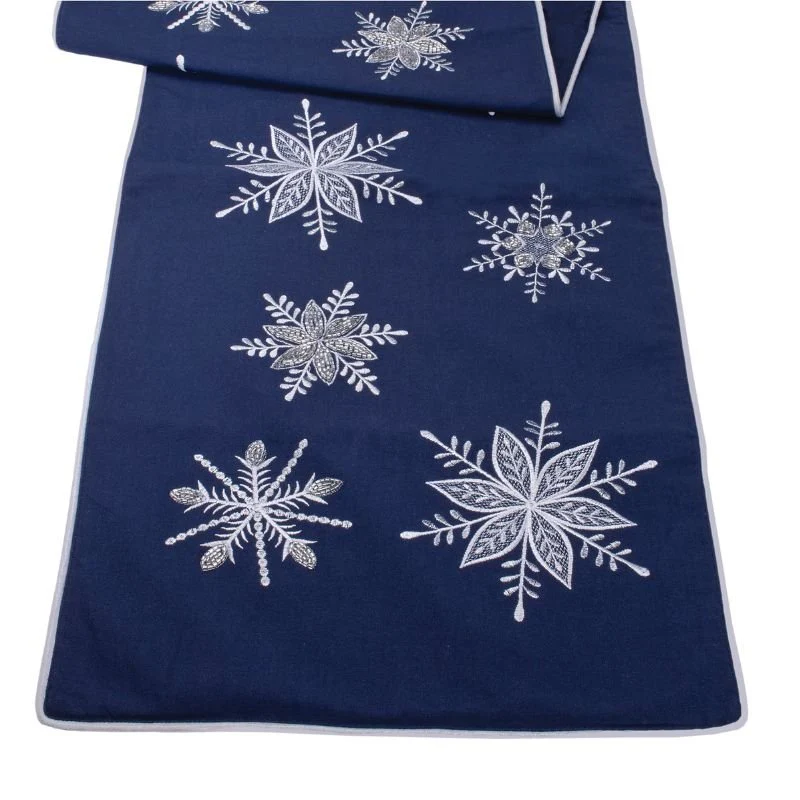 Blue & Silver Snowflake Table Runner - Image 3