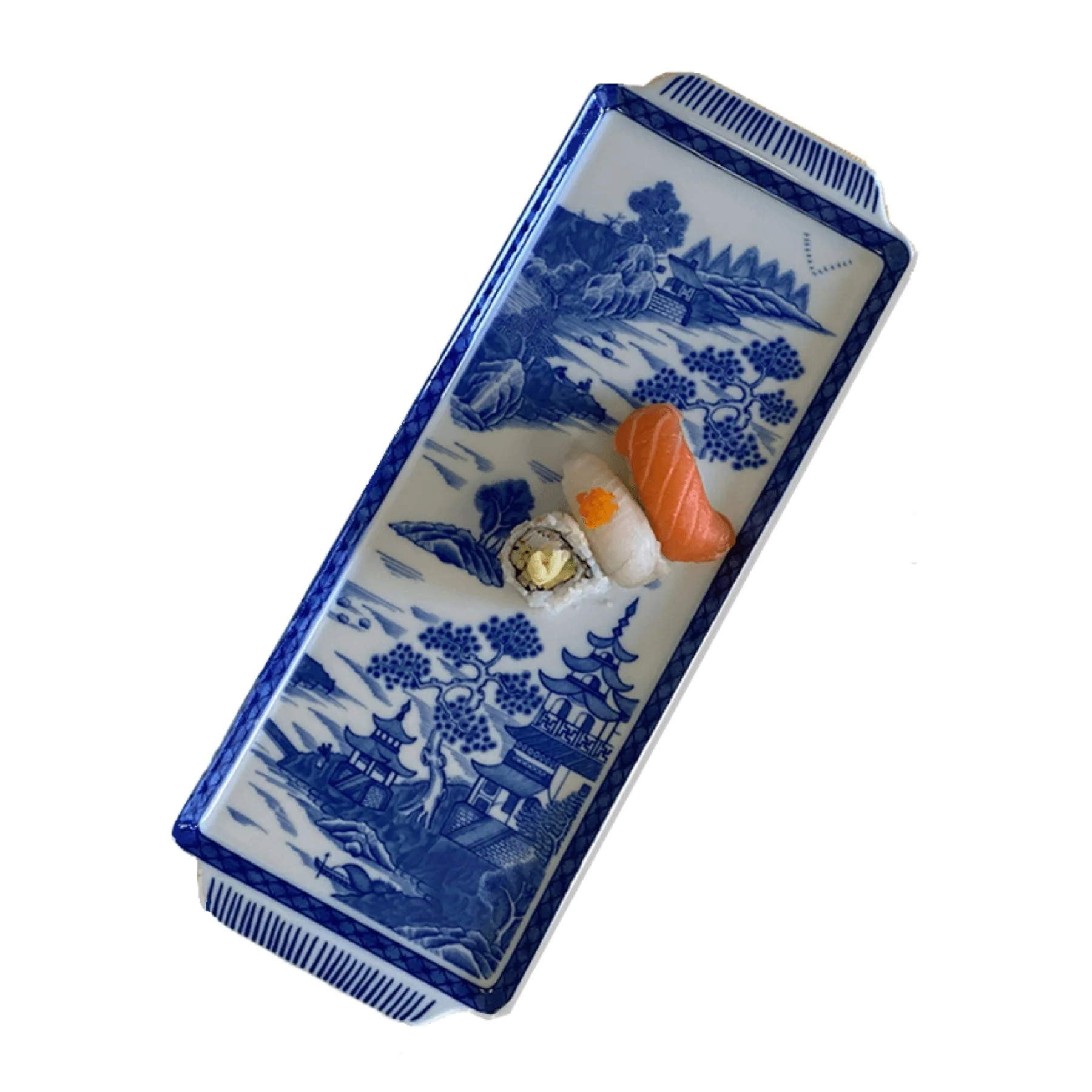 Blue Canton Sandwich Tray
