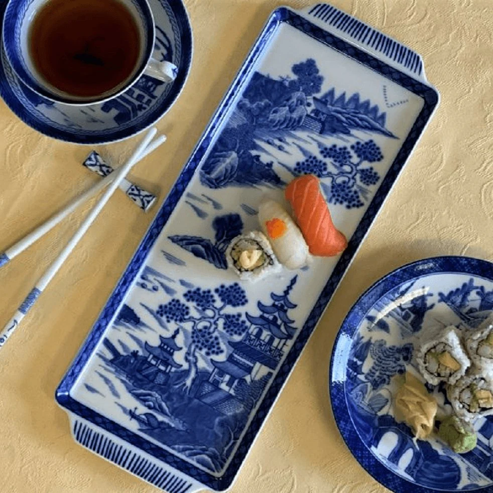 Blue Canton Sandwich Tray - Image 2