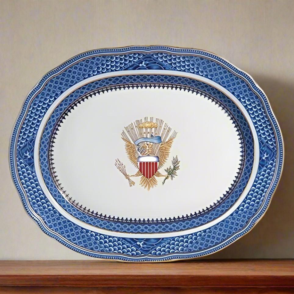 Indigo Wave Eagle Platter by Mottahedeh - Image 2