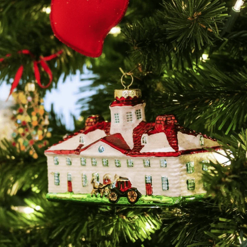 Mount Vernon Mansion Blown Glass Ornament