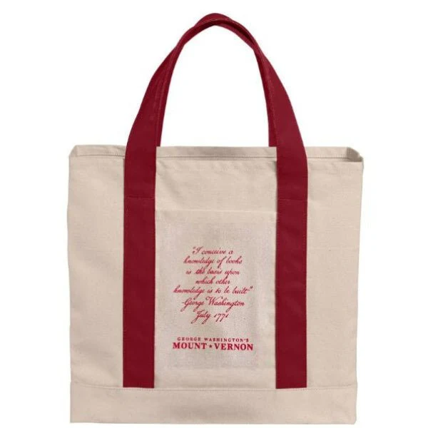 Navy Blue George Washington Book Tote - Navy or Red - Image 4