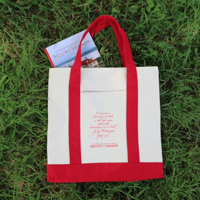 Navy Blue George Washington Book Tote - Navy or Red - Image 5