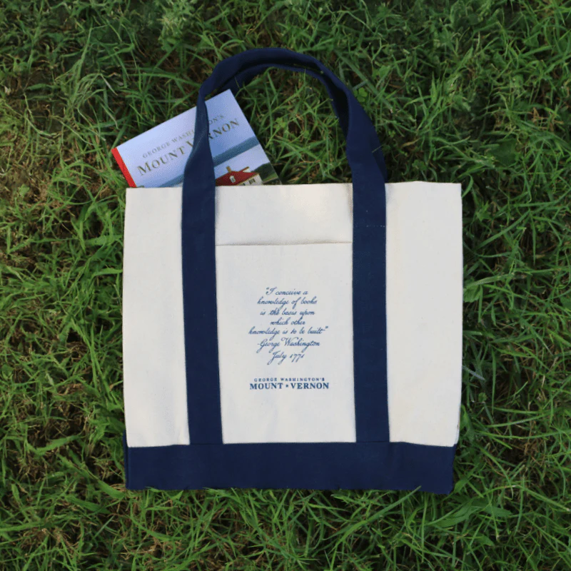 Navy Blue George Washington Book Tote - Navy or Red - Image 6