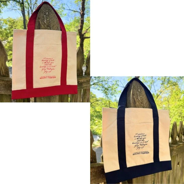 Navy Blue George Washington Book Tote - Navy or Red - Image 9