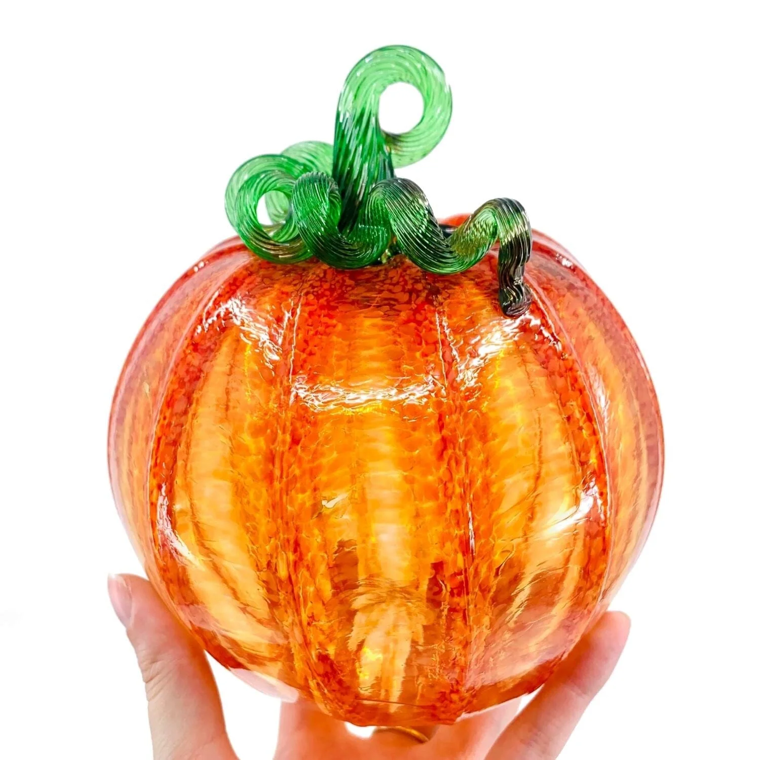 Luke Adams Orange Glass Pumpkin - Assorted Sizes - Image 2