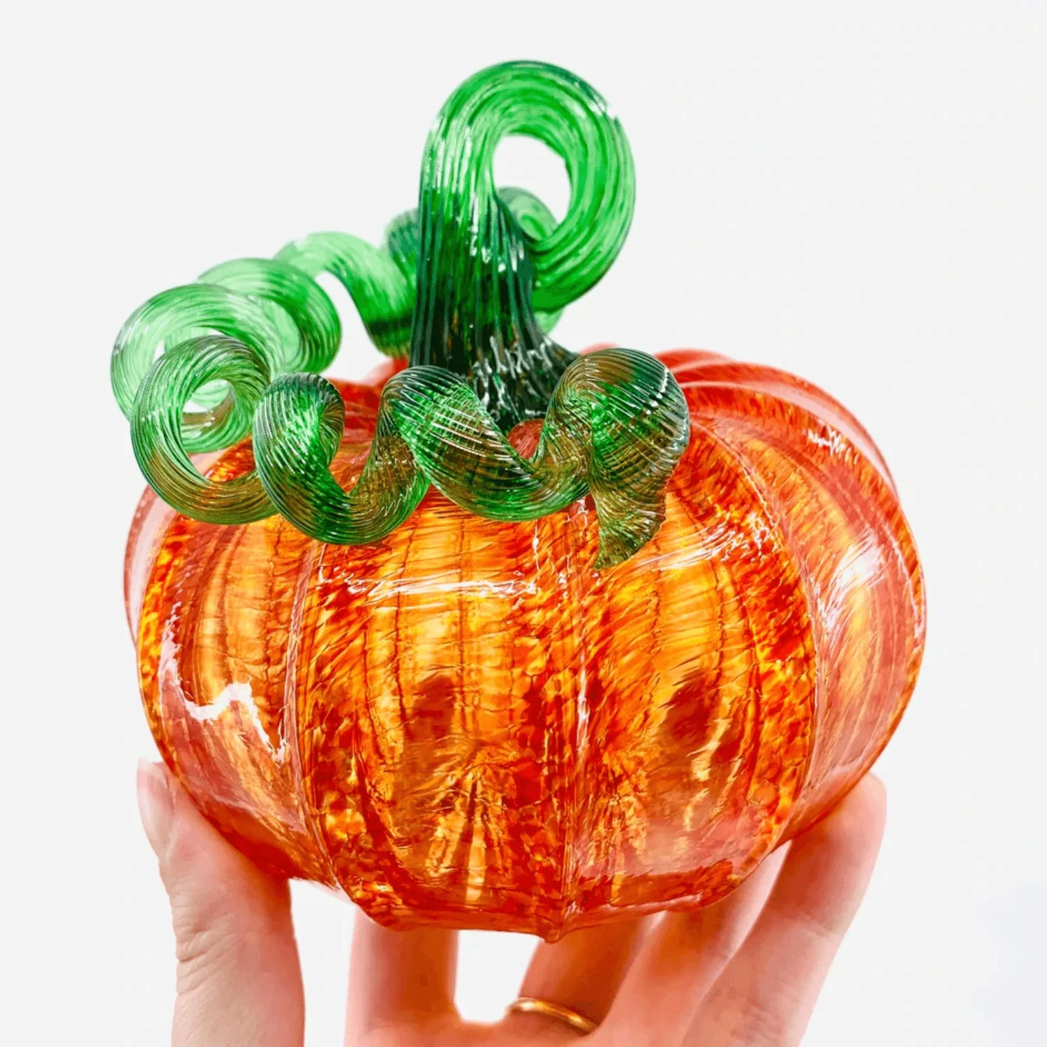 Luke Adams Orange Glass Pumpkin - Assorted Sizes - Image 4