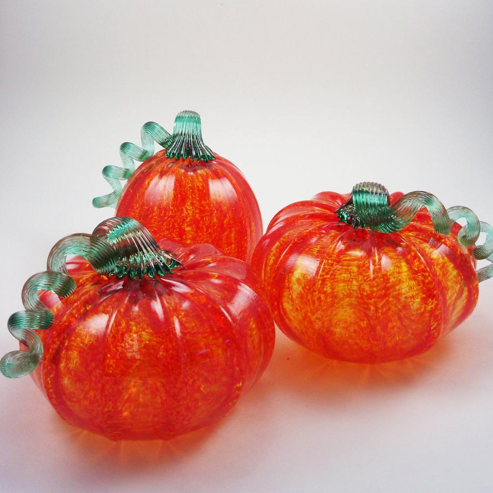 Luke Adams Orange Glass Pumpkin - Assorted Sizes - Image 7