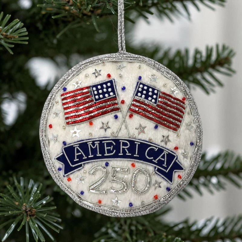 America 250 Flag Rondel Ornament St. Nicolas