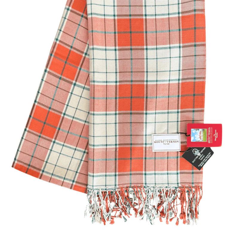 Mount Vernon Tartan Viscose Scarf- Orange - Image 3
