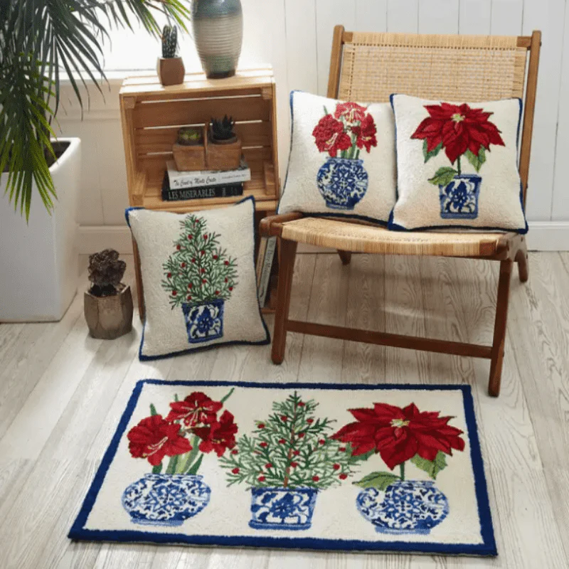 Holiday Chinoiserie Hooked Rug 2X3 - Image 2
