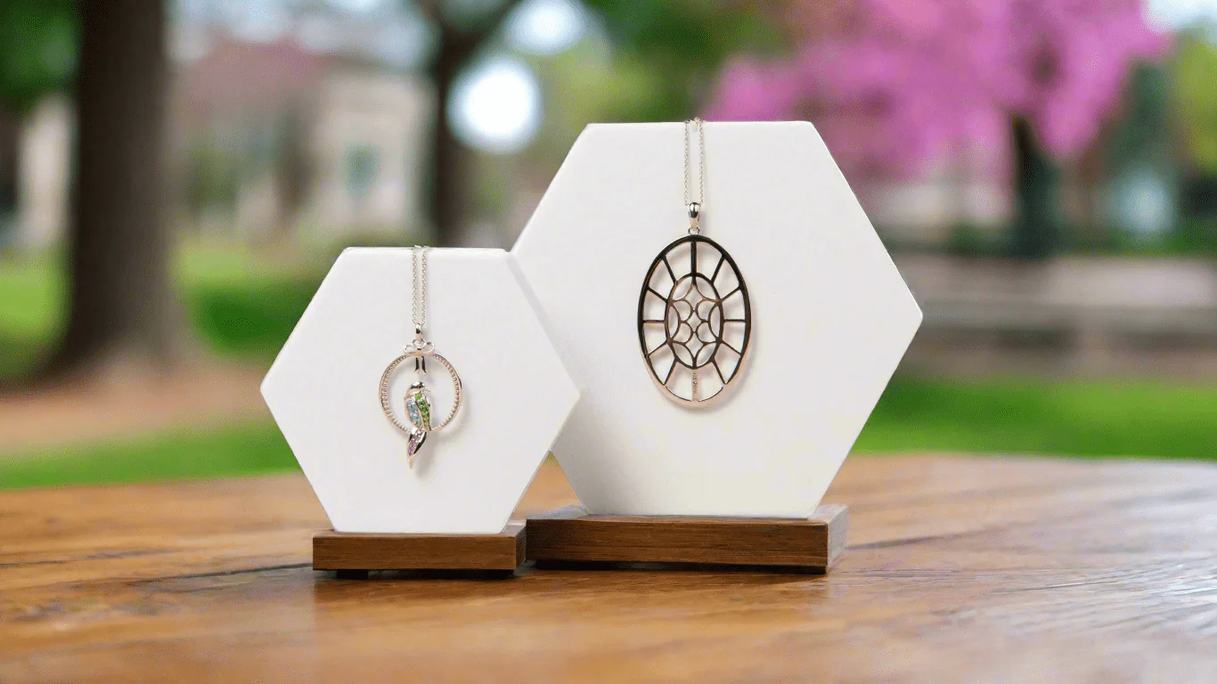 Bull's Eye Oval Pendant in Sterling Silver & Gold Plate - Image 4