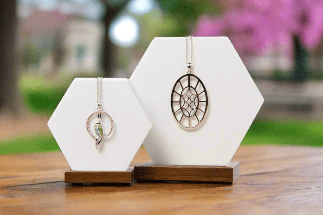 Bull's Eye Oval Pendant in Sterling Silver & Gold Plate - Image 5