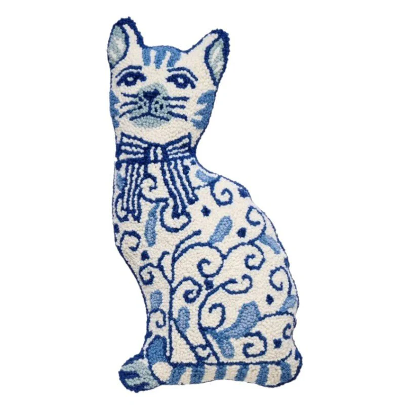 Chinoiserie Cat Hook Pillow - Image 2