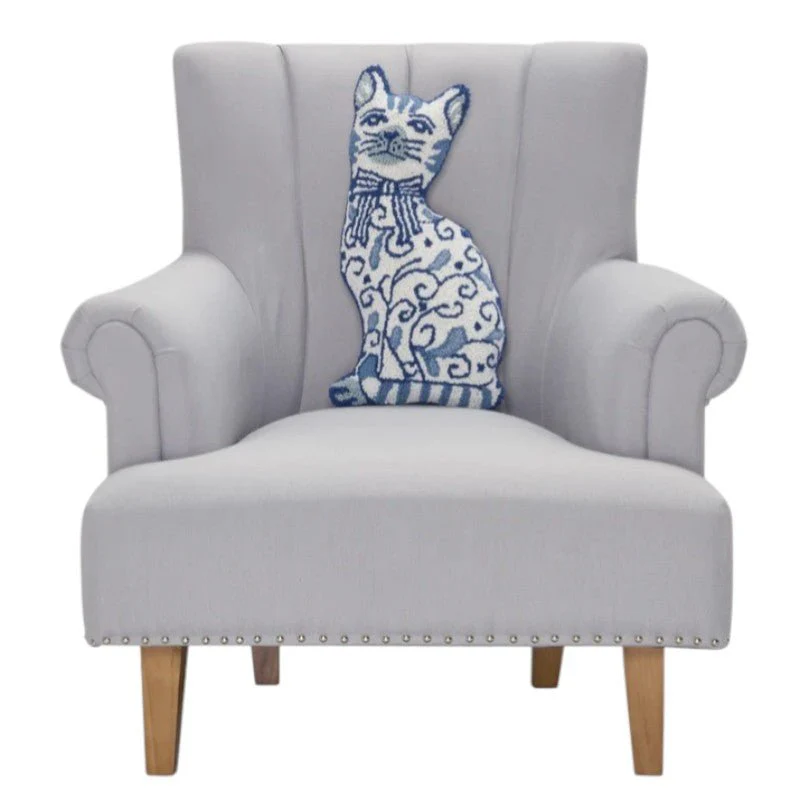 Chinoiserie Cat Hook Pillow - Image 4