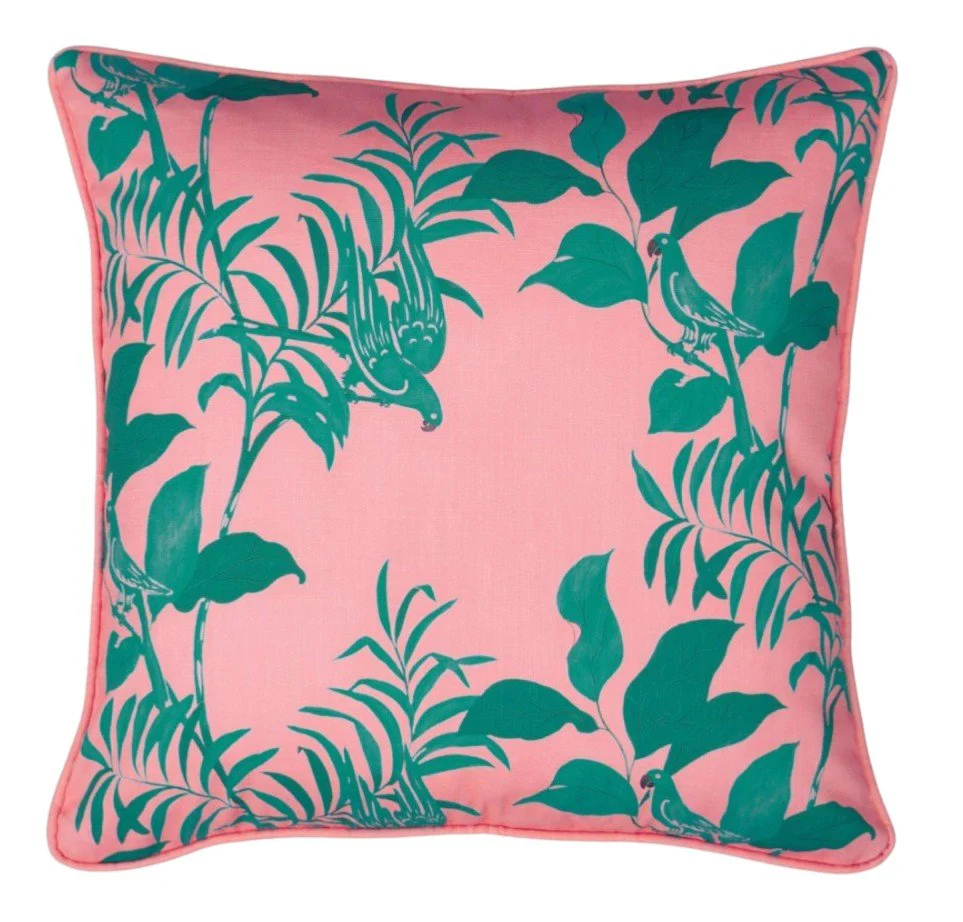 Paule Marrot Parrots Pillow Cover – Pink & Green - Image 3