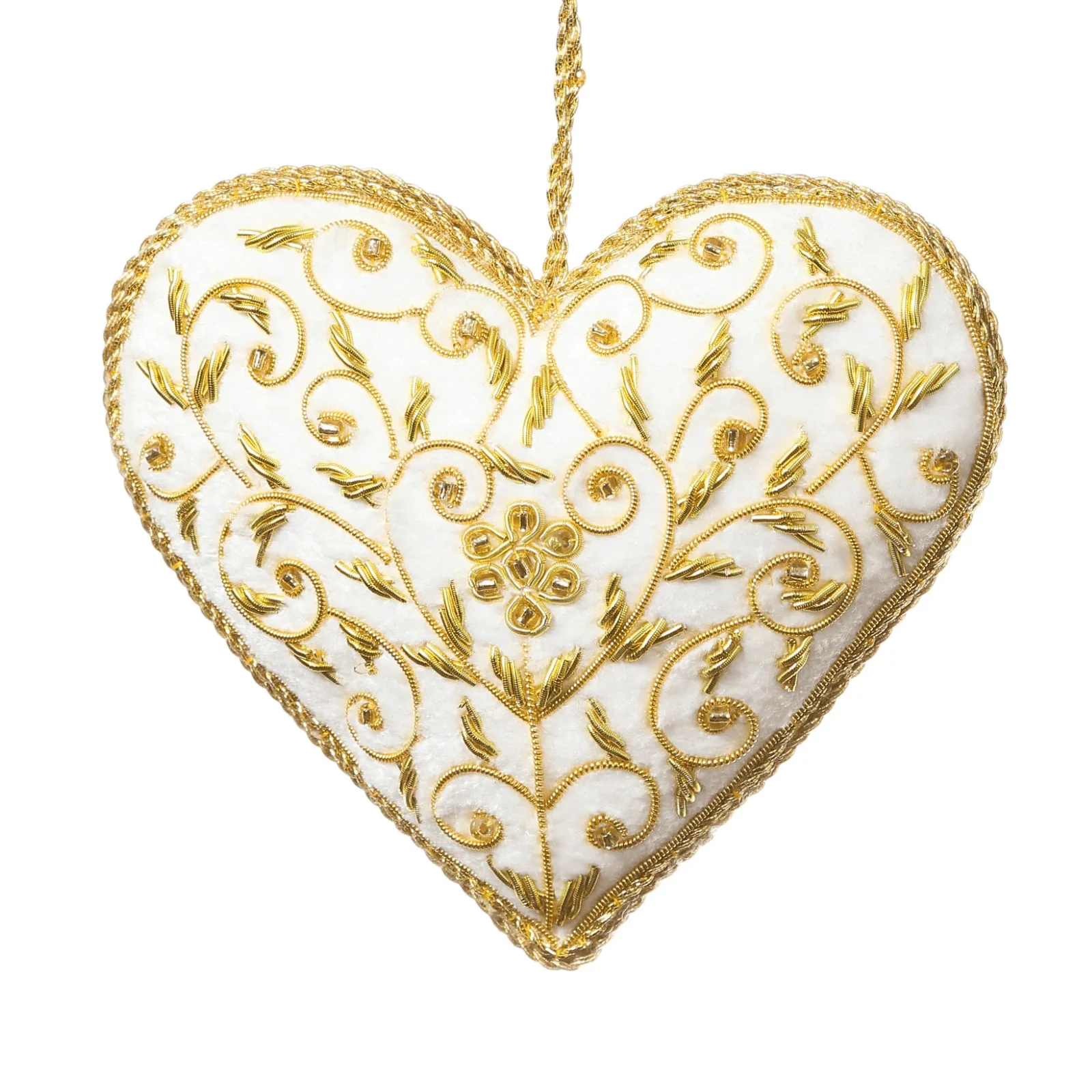 White & Gold Heart Ornament St. Nicolas - Image 2
