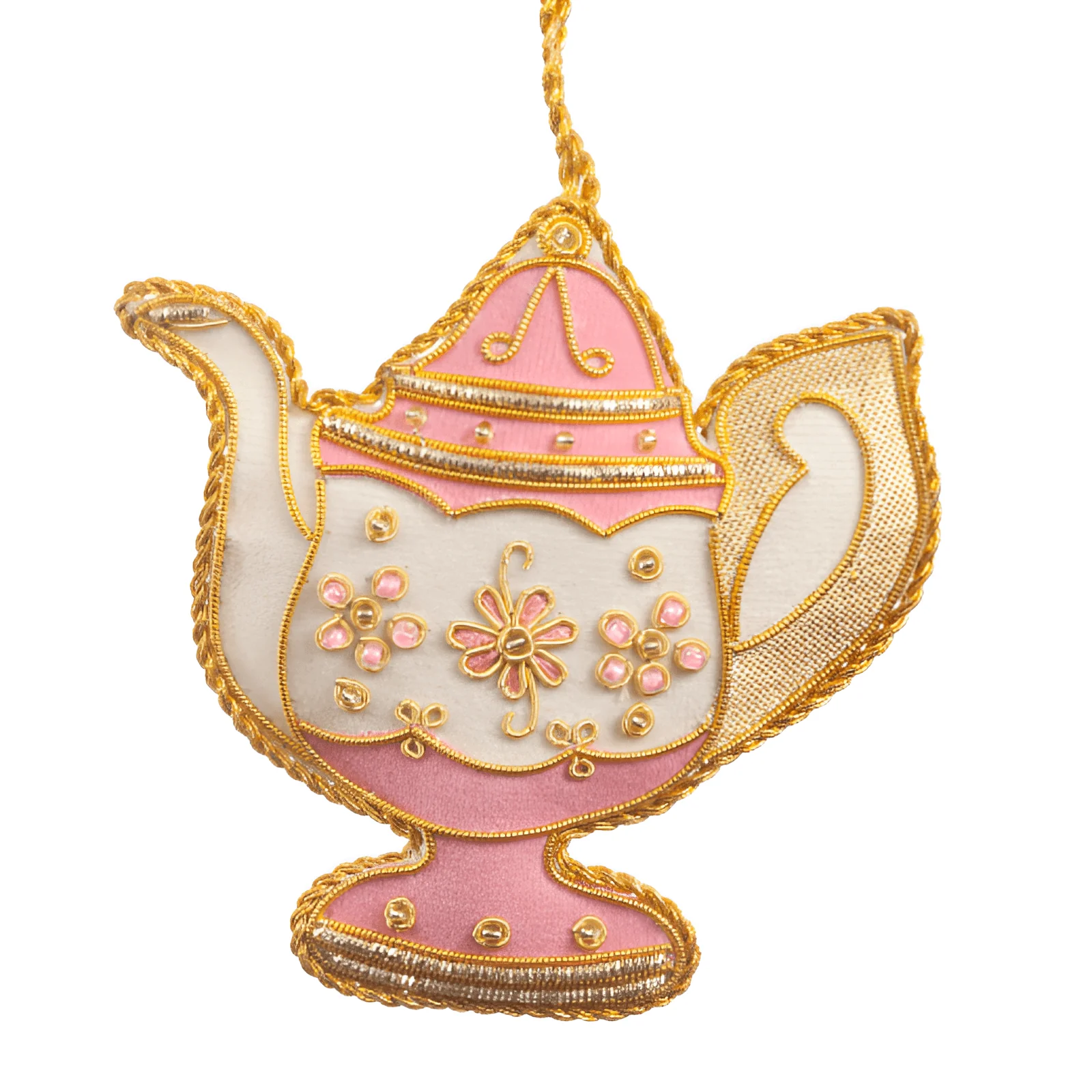 Pink & White Teapot Ornament St. Nicolas - Image 2